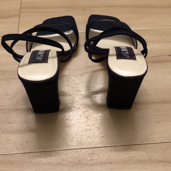 J G Hook  Navy Blue Strappy Block Heels Size: 7.5 - Picture 4 of 9